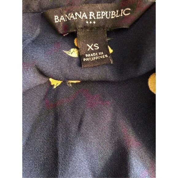 Banana Republic navy blue lemon novelty print dress camisole adjustable spaghett - Picture 9 of 10